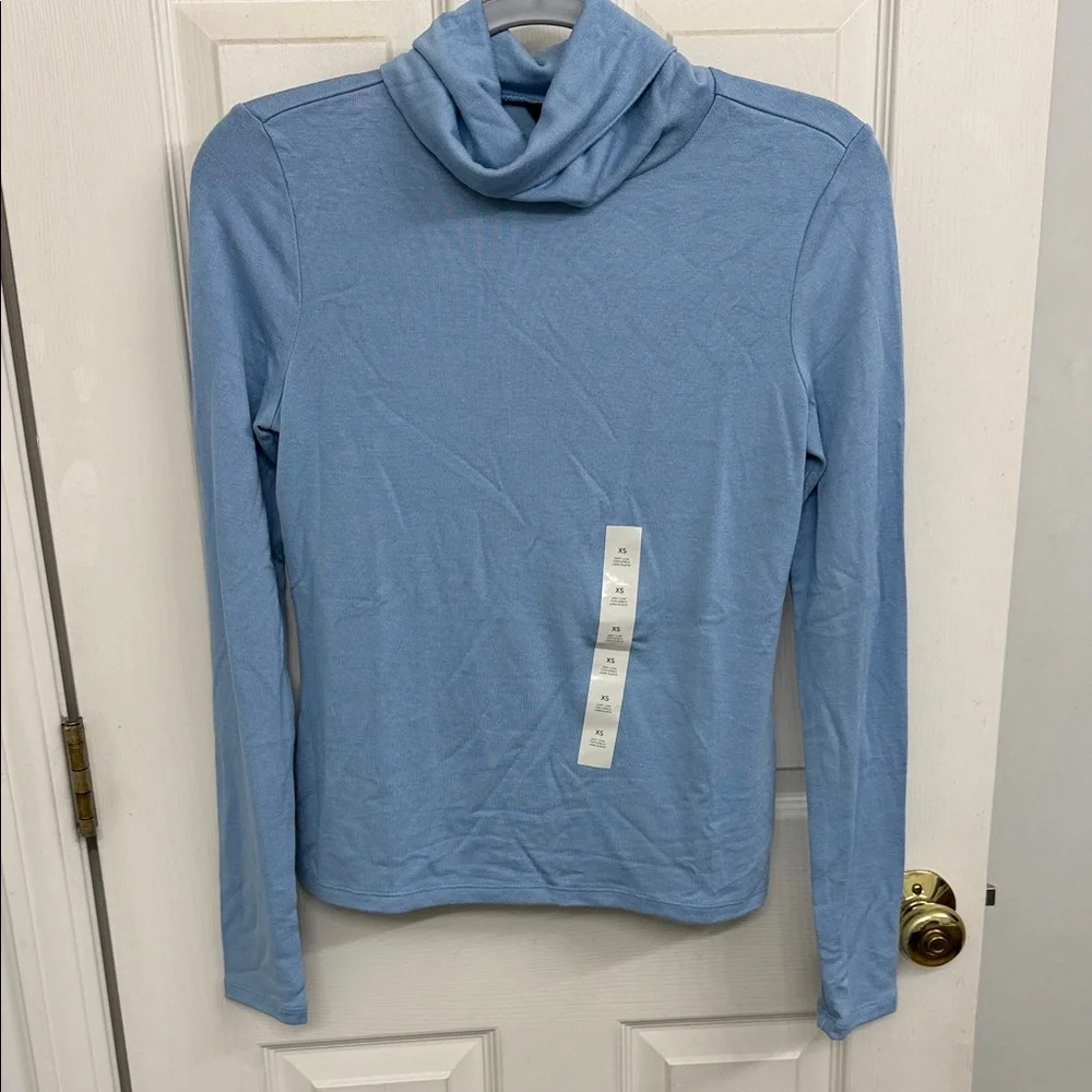 Banana Republic Soft Luxe Turtleneck Long Sleeve in Natural Blue: XS